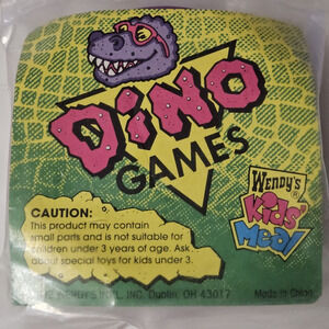 1992 Wendys Dino Games New in Package